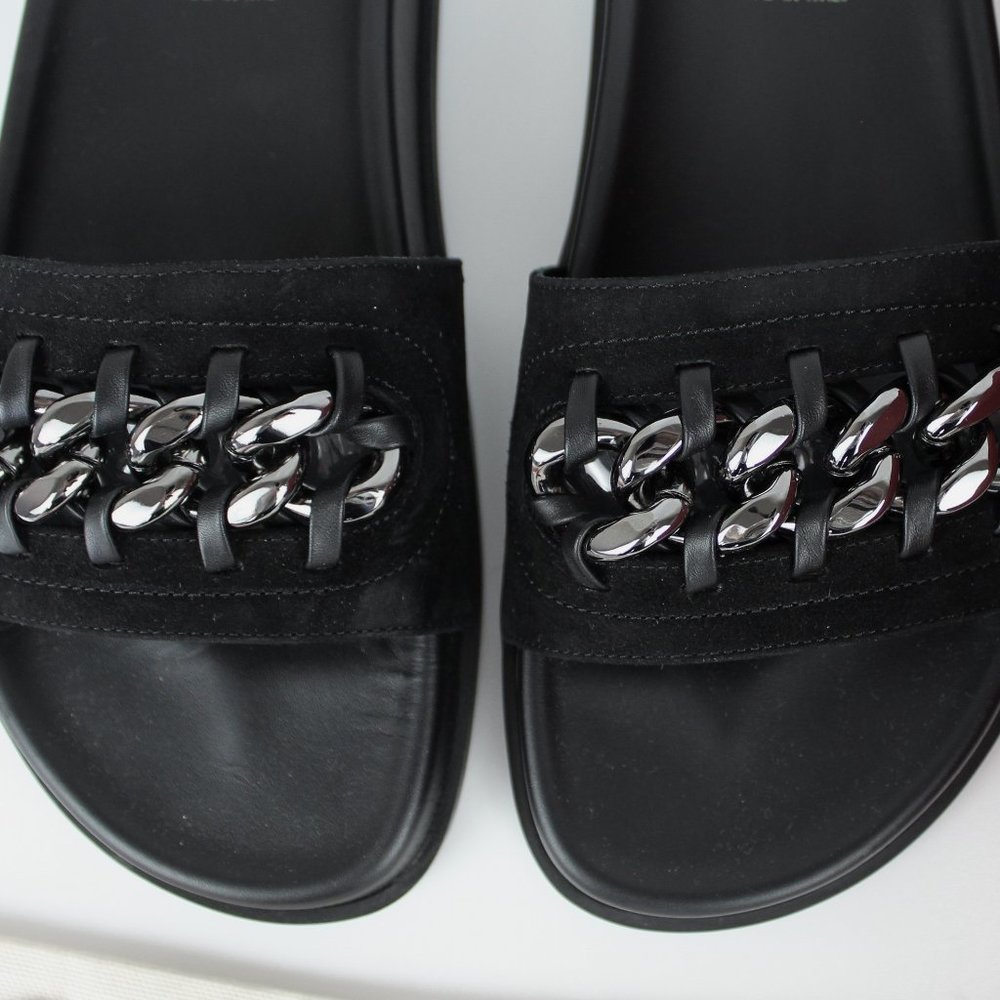 NEW VALENTINO GARAVANI Chain Slide Sandal, Black, EU 38.5 - Picture 5 of 16